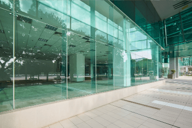 Green Glass Commercial Security Window Film